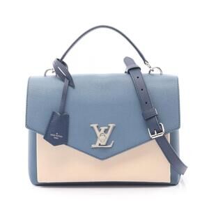 Louis Vuitton My Lockme Jean Handbag Leather Ivory White Navy Blue